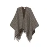Brunello Cucinelli Check-pattern Fringed Poncho