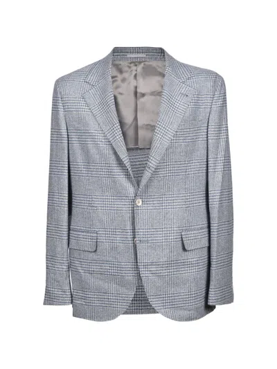 Brunello Cucinelli Check-pattern Wool Suit In Gray