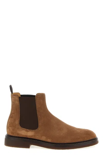 Brunello Cucinelli Chelsea Ankle Boots In Brown