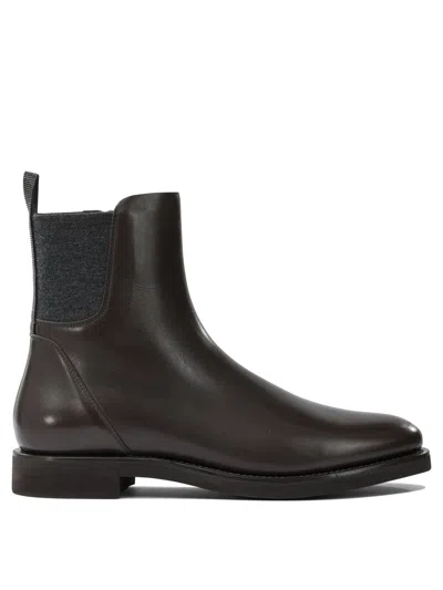 BRUNELLO CUCINELLI CHELSEA BOOT ANKLE BOOTS BROWN