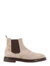 Brunello Cucinelli Chelsea Boot In Suede In Beige
