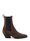 Brunello Cucinelli Chelsea Boot Suede Ankle Boots In Brown