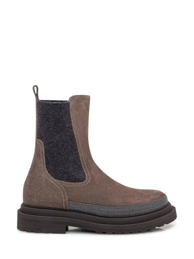 Brunello Cucinelli Chelsea Boots In Brown