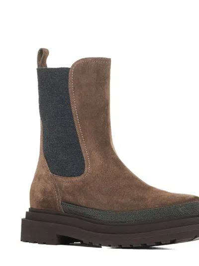 Brunello Cucinelli Chelsea Boots In Brown