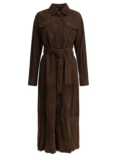 BRUNELLO CUCINELLI BRUNELLO CUCINELLI CHEMISIER COAT WITH NECKLACE