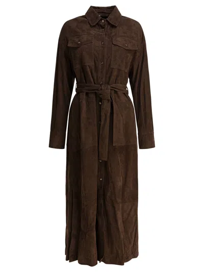 Brunello Cucinelli Chemisier Coat With Necklace Coats Brown