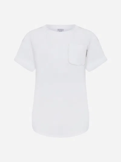 Brunello Cucinelli Chest-pocket Cotton T-shirt In White