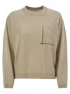 Brunello Cucinelli Chest Pocket Knitted Jumper In Rustic Beige