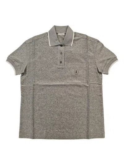 Brunello Cucinelli Chest-pocket Polo Shirt In Gray