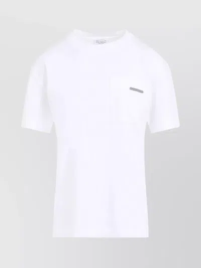 Brunello Cucinelli Chest Pocket Round Neck Short Sleeve T-shirt
