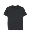 Brunello Cucinelli Crew Neck Cotton T-shirt With Patch Pocket In Black