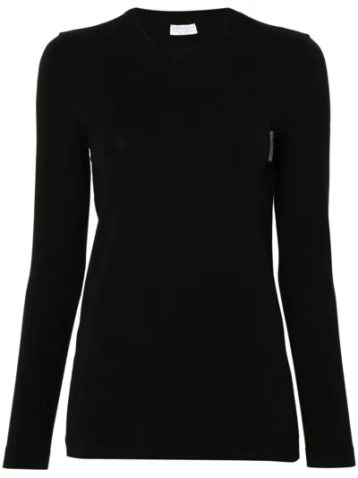 Brunello Cucinelli Chest-pocket T-shirtt In Black