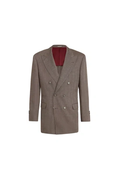 Brunello Cucinelli Peak-lapels Blazer In Brown