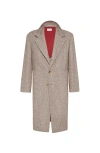 Brunello Cucinelli Chevron-pattern Single-breasted Coat In Animal Print