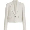 Brunello Cucinelli Chevron-pattern Cropped Blazer In Gray