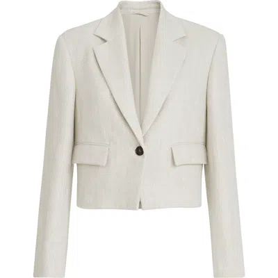 Brunello Cucinelli Chevron Cropped Blazer In Gray