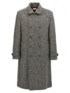 Brunello Cucinelli Men One-and-a-half-breasted Coat In Herringbone Virgin Wool