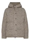 Brunello Cucinelli Chevron Flecked Down Jacket In Brown