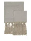 Brunello Cucinelli Chevron Fringe Towels (120cm X 70cm) (set Of Two) In Gray