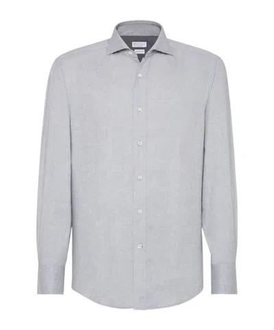 BRUNELLO CUCINELLI CHEVRON LONG-SLEEVES SHIRT