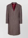 Brunello Cucinelli Chevron Motif Coat Logo Buttons In Brown