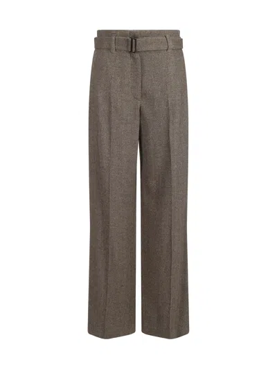 Brunello Cucinelli Chevron Pants In Brown/panama