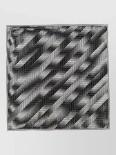 Brunello Cucinelli Chevron Silk Pocket Square Herringbone In Multi