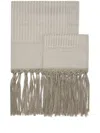 Brunello Cucinelli Fringe-detail Tablecloth (set Of Two) In 灰色