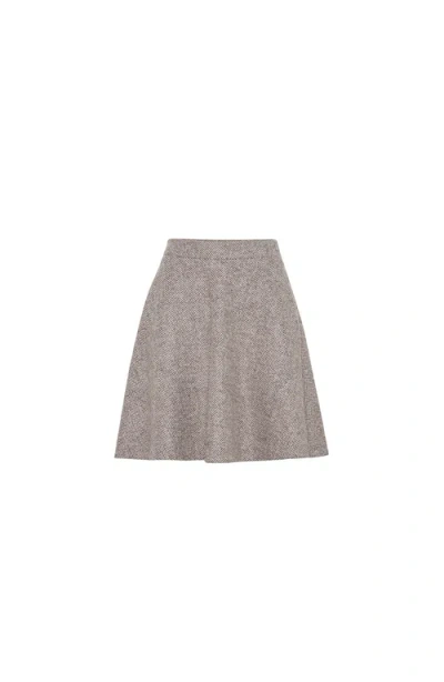 BRUNELLO CUCINELLI BRUNELLO CUCINELLI CHEVRON TWEED CIRCLE MINISKIRT