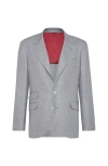 Brunello Cucinelli Grey Melange Wool And Silk Blend Blazer In Medium Grey