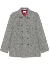 Brunello Cucinelli Chevron Virgin Wool Peacoat In 黑色
