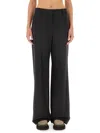 Brunello Cucinelli Poplin Wide Trousers In Gray