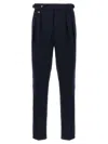 Brunello Cucinelli Tailored Trousers With Pleats And Button Detailing In Black