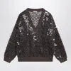 Brunello Cucinelli Chocolate Mesh Top With Sequins Women In Brown