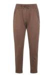 Brunello Cucinelli Chocolate Tone Cotton Silk Trousers In Brown
