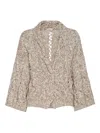 Brunello Cucinelli Chunky Knit Sweater With Deep V-neckline And Cable Design In Brown