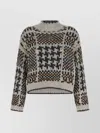 Brunello Cucinelli Chunky Knit Crew Neck Long Sleeve Sweater In Black