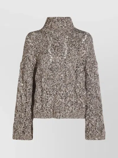 BRUNELLO CUCINELLI CHUNKY KNIT HIGH NECK SWEATER
