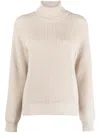 Brunello Cucinelli Chunky-knit Roll-neck Jumper In Neutrals