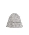 Brunello Cucinelli Chunky Ribbed Cashmere Beanie In Gray