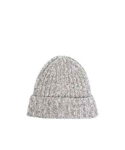 Brunello Cucinelli Chunky Ribbed Cashmere Beanie In Gray