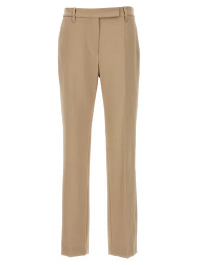 Brunello Cucinelli Pleated Cigarette Pants In Brown