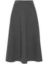 Brunello Cucinelli Cotton-blend Midi Skirt In Grey