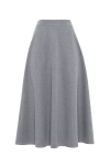 Brunello Cucinelli Women's Stretch Cotton Midi Circle Skirt In Medium Grey