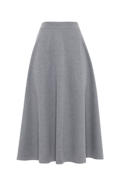 Brunello Cucinelli Flared Cotton-blend Skirt In Gray