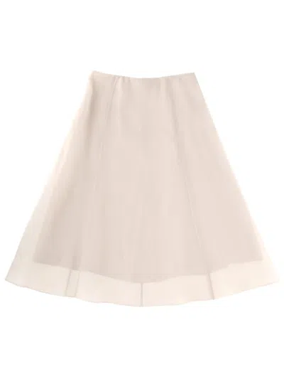 Brunello Cucinelli Circle Midi Skirt In Neutral