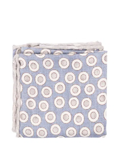 Brunello Cucinelli Circle-pattern Silk Scarf In Purple