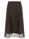 Brunello Cucinelli Pleated Skirt In Brown
