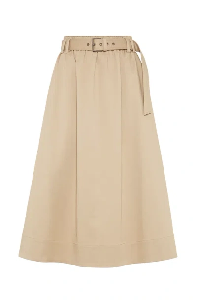 Brunello Cucinelli Circle Skirt In Beige