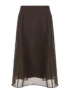 Brunello Cucinelli Pleated Skirt In Brown
